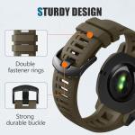 GEAK Compatible with Garmin Instinct Watch Bands, 22mm Soft Silicone Strap Sport Wristband Replacement Compatible with Garmin Instinct 2 Watch Band/Instinct Esports/Solar/Tide/Tactical-CoyoteTan