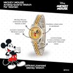 Disney Officially Licensed Mickey Mouse Watch, Stylish & Fun Mickey Mouse Watch for Women, Classic Watches Fans - Women's Gold Dial Watches with Multicolor Stainless Steel Strap