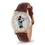 Disney Minnie Mouse Watch for Women - Brown Leather Strap, Gold Case, White Dial - Stylish Minnie Watches for Women, Classic Mouse Watch, Elegant 's Watches with Timeless Design
