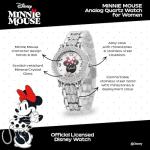 Minnie Mouse Glitz Watch for Women – Stylish Minnie Mouse Watches for Women, Perfect Watch, Elegant Watches with Sparkling Detail – Stainless Steel Strapl, and Glitz Bezel