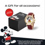 Disney Mickey Watch - Watch for Women - Mickey Mouse Watches for Women - Toys - 90s Mouse - Vintage - 's Articulating Hands - Gold Case - Red Leather Strap