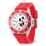 Mickey Mouse Watch for Men – Vintage-Inspired Mickey Mouse Watches for Men – Stylish Leather-Look Watch – Classic 's Watches with Red Dial, Red Plastic Silicone Strap – Gift for Mens