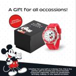 Mickey Mouse Watch for Men – Vintage-Inspired Mickey Mouse Watches for Men – Stylish Leather-Look Watch – Classic 's Watches with Red Dial, Red Plastic Silicone Strap – Gift for Mens