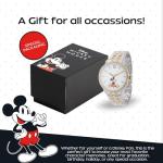 Mickey Mouse Watch Womens – Stylish & Fun Mickey Mouse Watches for Women – Classic Watch with White Dial, Silver Case & Multicolor Stainless Steel Strap