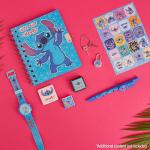 Disney Stitch Digital Watch Journal Diary with Lock for Girls Boys Cute Spiral Notebook Pen Stamp Ink Pad Fun Cute Stuff Gifts for Kids