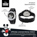 Disney Women's Mickey Mouse Watch – Classic Mickey Watch for Women – Stylish & Vintage-Inspired Mouse Watches for Men – Metal Strap, Push-Button Clasp, Sparkle Dial
