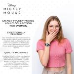 Disney Women's Mickey Mouse Watch – Classic Mickey Watch for Women – Stylish & Vintage-Inspired Mouse Watches for Men – Metal Strap, Push-Button Clasp, Sparkle Dial