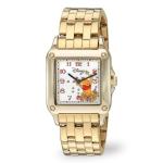 Disney Classic Winnie The Pooh Women’s Watch Featuring Square Dial with Pooh and Friends – Timeless Gift Fans, Collectors, and Lovers of Nostalgic Animation – Gold-Tone Case and Gold Link Bracelet