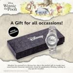 Disney Elegant Winnie The Pooh Women’s Watch Featuring Pooh Dial and Silver Accents – Stylish Gift Fans, Collectors, Silver-Tone Case, Bezel, and Stainless Steel Link Bracelet
