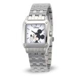 Disney Officially Licensed Mickey Mouse Watch – Stylish Mickey Mouse Watches for Women – Classic & Elegant Watch Fans – Women's Square Watches with White Dial & Silver Strap