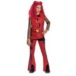 Descendants Red Costume with Pocketwatch, Official Disney Rise of Red Outfit and Accessory, Wig not Included, (4-6x)