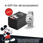 Disney Officially Licensed Mickey Mouse Watch – Stylish Mickey Mouse Watches for Women – Classic & Elegant Watch Fans – Women's Square Watches with White Dial & Silver Strap