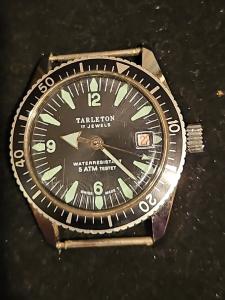 Vintage Tarleton Diver Watch /Date Swiss Made