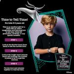 Disney Jack Skellington Kids Watch for Boys Ages 3–7 – Time-Teaching Watch Featuring Character Dial – Great Gift for Halloween Fans – Black Bezel and Black Fabric Strap with Velcro Closure