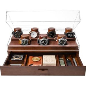 Premium Wooden Watch Display Case for 7 Watches