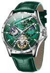 OLEVS Men's Automatic Skeleton Tourbillon Watch - Green