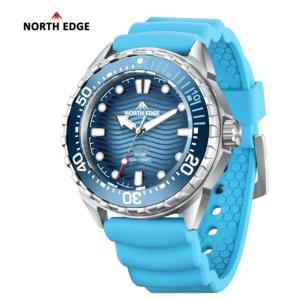 NORTH EDGE TRITON Solar Powered Dive Watch Quartz 44mm 316L - 2 Silicone Bands