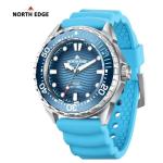 NORTH EDGE TRITON Solar Powered Dive Watch Quartz 44mm 316L - 2 Silicone Bands