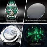 OLEVS Men's Automatic Skeleton Tourbillon Watch - Green