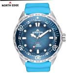 NORTH EDGE TRITON Solar Powered Dive Watch Quartz 44mm 316L - 2 Silicone Bands