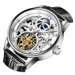 OLEVS Men's Luxury Skeleton Dress Watch