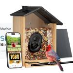 BBPECO Solar Powered Bird Feeder Camera, 3L Capacity Smart Feeder for AI Identify Over 10000 Species, Cloud Storage, Auto Capture & Instant Arrival Alerts, Ideal Bird Lovers Gifts