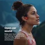 SUUNTO Wing 2 Open-Ear Bone Conduction Headphones, Wireless Bluetooth Earphones, Running Sports, IP66 Waterproof, Head Movement Control, Safety LED Lights, 12H Playtime+24H Powerbank, Coral Orange