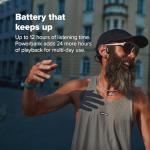 SUUNTO Wing 2 Open-Ear Bone Conduction Headphones, Wireless Bluetooth Earphones, Running Sports, IP66 Waterproof, Head Movement Control, Safety LED Lights, 12H Playtime+24H Powerbank, Coral Orange