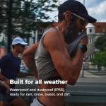 SUUNTO Wing 2 Open-Ear Bone Conduction Headphones, Wireless Bluetooth Earphones, Running Sports, IP66 Waterproof, Head Movement Control, Safety LED Lights, 12H Playtime+24H Powerbank, Coral Orange