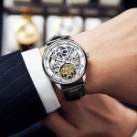 OLEVS Men's Luxury Skeleton Dress Watch