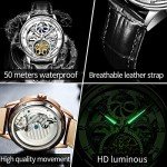 OLEVS Men's Luxury Skeleton Dress Watch