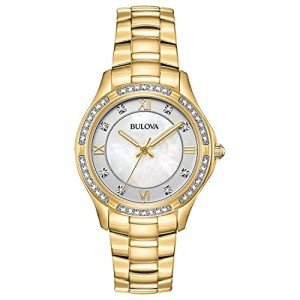Bulova Women's Crystal Stainless Steel Quartz Watch