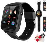 Kids Smart Watch Phone with 10 Games, MP3 Player Music Smartwatch with 2-Way Call Camera Alarm SOS Sports Wrist Watch for 3-14 Boys Girls Christmas Birthday Gifts, Free Dinosaurs Band (Carbon Black)