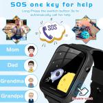 Kids Smart Watch Phone with 10 Games, MP3 Player Music Smartwatch with 2-Way Call Camera Alarm SOS Sports Wrist Watch for 3-14 Boys Girls Christmas Birthday Gifts, Free Dinosaurs Band (Carbon Black)