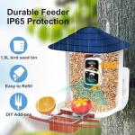 birdsnap® TUC Smart Bird Feeder with Camera 2K HD, Solar Panel 32GB Card 4-in-1 Perch, 160°View Auto Detect & Notify AI Identify Video Bird Camera Wireless Outdoors Ideal Gift for Birds Lover
