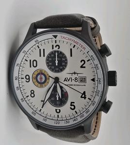 Avi-8 Hawker Hurricane Chronograph Watch White Dial 43.5mm