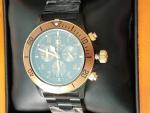 Glycine GL1008 Combat Wrist Watch for Men chronograph rosegold 42mm black quartz