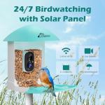 Bird Feeder with Camera, Smart Bird House with Cam for Outside, 2K HD Auto Record Video, AI Identification & Instant Alerts, Solar Powered, Bird Watching Gifts for Family and Birdlovers