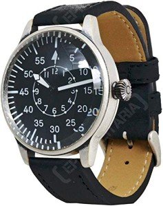 Mil-Tec Vintage Aviator Black Dial Quartz Watch