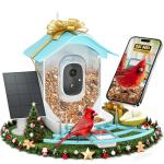 DOCOON Smart Bird Feeder with Camera, 2K HD AI Identify Birds Species, Bir d Watching Camera with Solar Panel, Auto Capture Bird Videos & Instant Notifications, Ideal Present for Bir d Lover, Blue