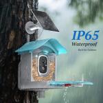 DOCOON Smart Bird Feeder with Camera, 2K HD AI Identify Birds Species, Bir d Watching Camera with Solar Panel, Auto Capture Bird Videos & Instant Notifications, Ideal Present for Bir d Lover, Blue
