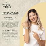 Disney Elegant Winnie The Pooh Women’s Watch Featuring Classic Pooh Dial with Roman Numerals – Beautiful Gift Fans and Collectors – Two-Tone Silver and Gold Case and Link Bracelet