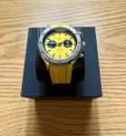 Filippo Loreti Ascari Tuscani Rubber Watch Yellow Dial Stainless Bezel Chrono