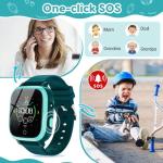 OKYUK 4G Kids Smart Watch with GPS Tracker & SOS Alert - Video Call, 2-Way Calling, Chat, App - with SIM Card for Ages 4-12 - Perfect Educational Gift (Green)