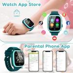 OKYUK 4G Kids Smart Watch with GPS Tracker & SOS Alert - Video Call, 2-Way Calling, Chat, App - with SIM Card for Ages 4-12 - Perfect Educational Gift (Green)