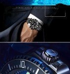 TEINTOP Loreo Men's Automatic Mechanical Watch - Silver Black