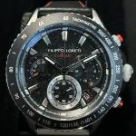 Filippo Loreti Ascari Sport Steel Chronograph Black Dial With Black Leather