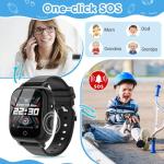 OKYUK 4G Kids Smart Watch with GPS Tracker & SOS Alert - Video Call, 2-Way Calling, Chat, App - with SIM Card for Ages 4-12 - Perfect Educational Gift (Black)