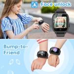 OKYUK 4G Kids Smart Watch with GPS Tracker & SOS Alert - Video Call, 2-Way Calling, Chat, App - with SIM Card for Ages 4-12 - Perfect Educational Gift (Black)