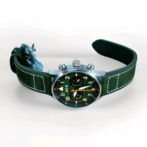 AVI-8 Men Green Dial Leather Band Quartz Watch - AV-4088-02